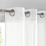 White Sheer Curtains for Living Room 63 inch Length 2 Panels Set, Grommet Semi Sheer Light Window Treatments for Bedroom,42W x 63L (2 Panels)