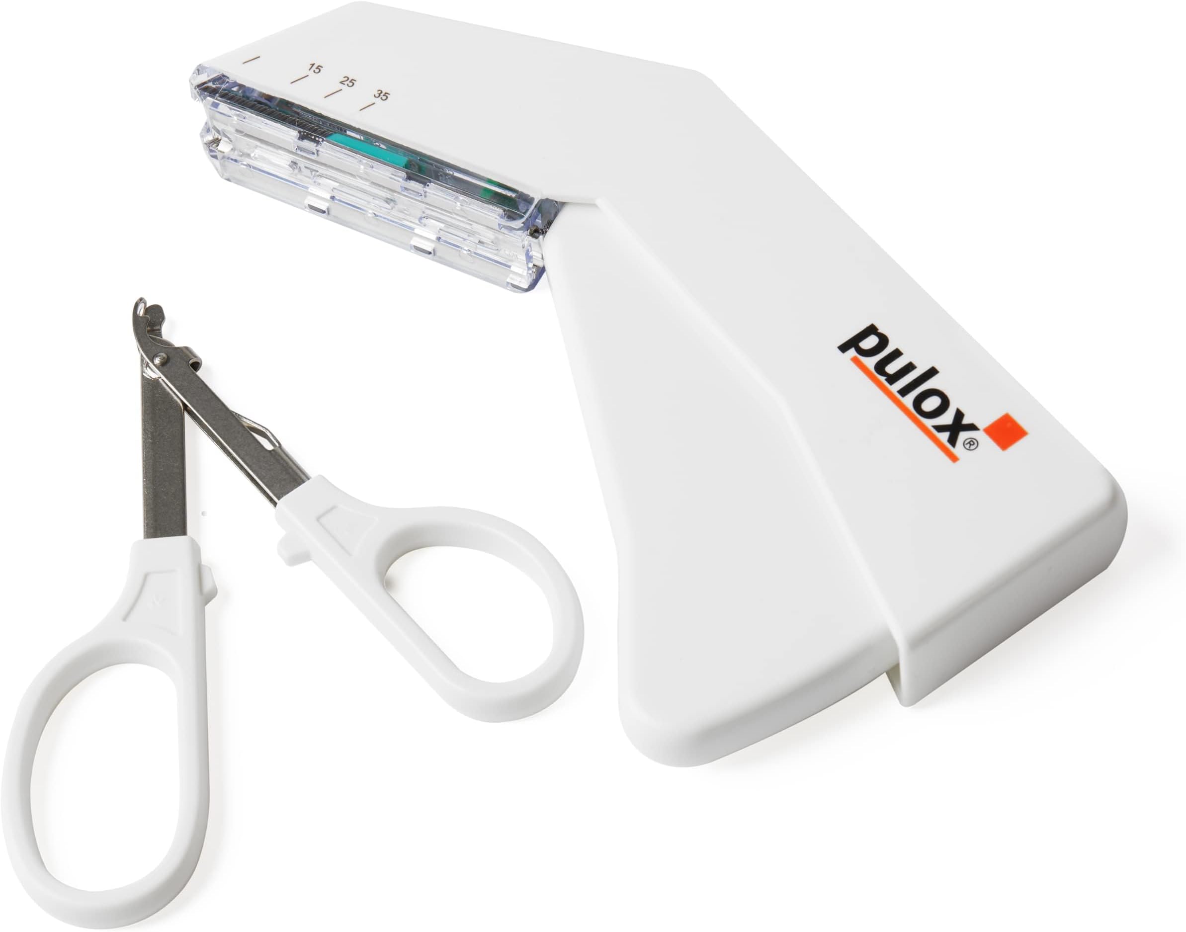 Pulox Skin Stapler Sterile Disposable + Remover (Set) Disposable Instrument with 35 Brackets Skin Stapler and Staple Remover