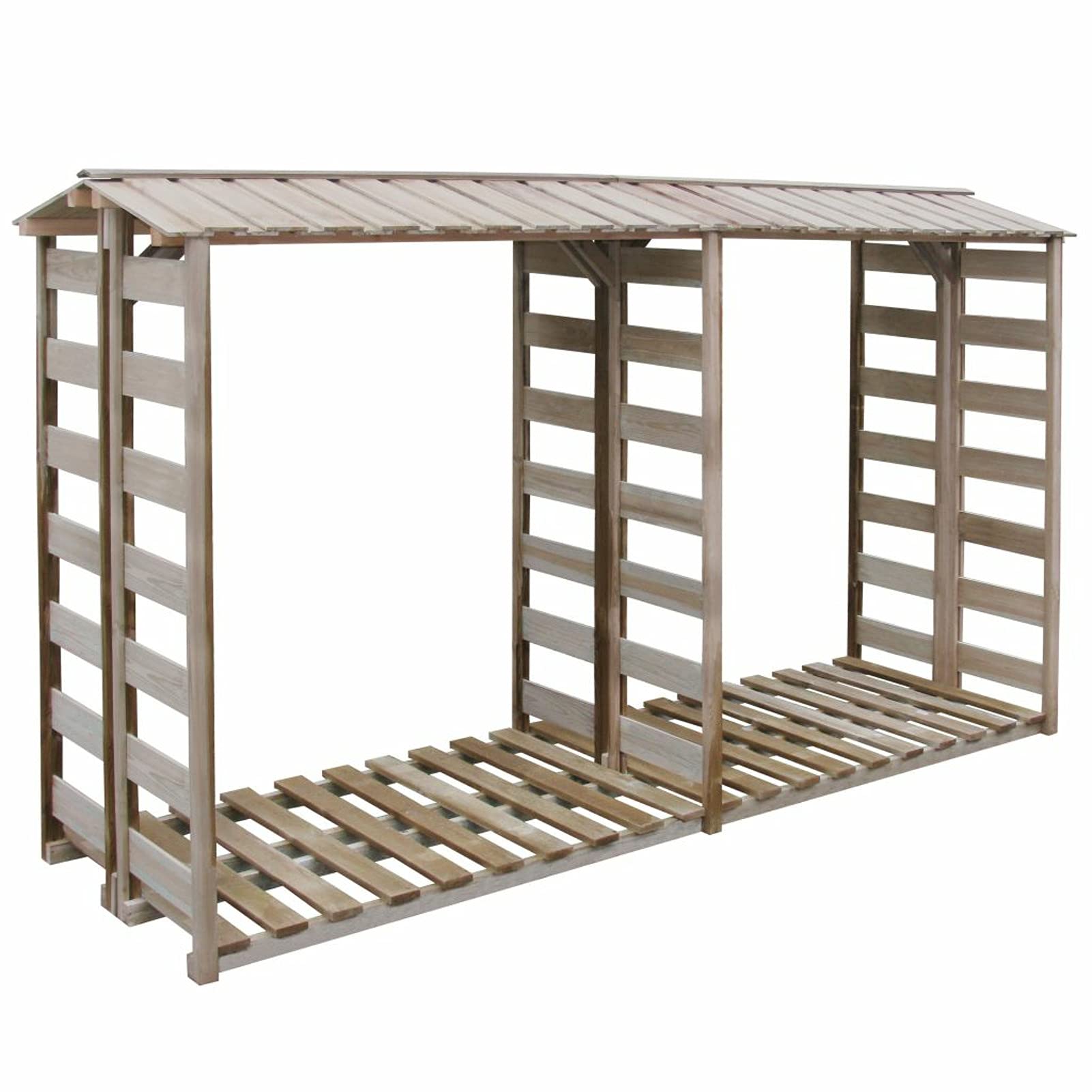 Feuerholz-Lagerschuppen Brennholzregal Brennholzlager Kaminholzregal Feuerholzständer Schuppen Mit schräges Dach,Holzlager Garten Kaminholzunterstand Kaminholzlager,300 x 90 x 176 cm