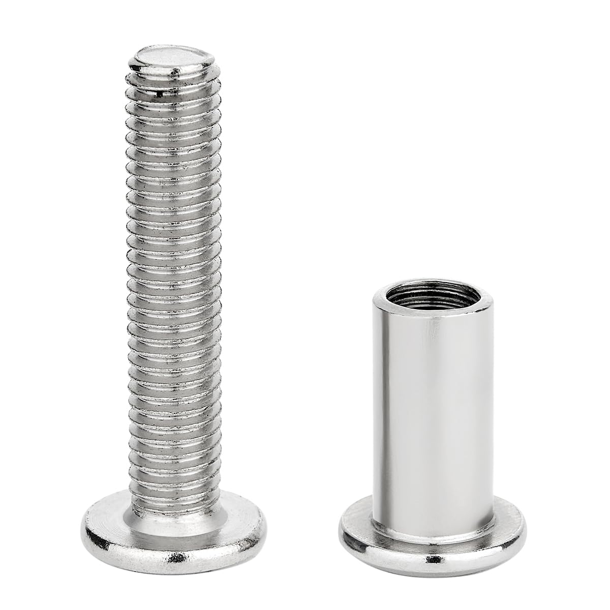 100 PCS Silver M8x40mm Binding Screws - Perfect for Outdoor Furniture Set Repairs, Heavy-Duty Bookshelf Makeovers & Playground Equipment Fixes