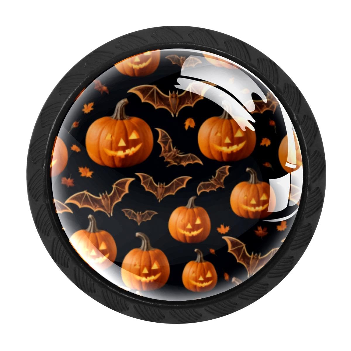 Heoeh Multi 9 4 Pcs Kitchen Cabinet Knobs, Pumpkin Bats Drawer Knobs Dresser Handles