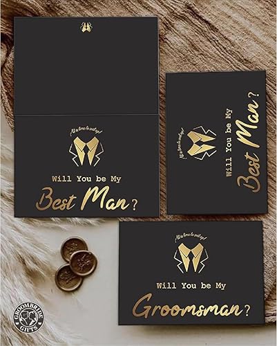 Miniatura 6 de Juego de 8 tarjetas de padrinos de boda, 6 piezas Will You Be My Groomsman y 2 piezas Will You Be My Best Man.