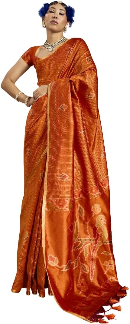 Traditional Silk Saree for Women Woven Design Wedding Wear Sari with Rich Pallu & Unstitched Blouse Piece