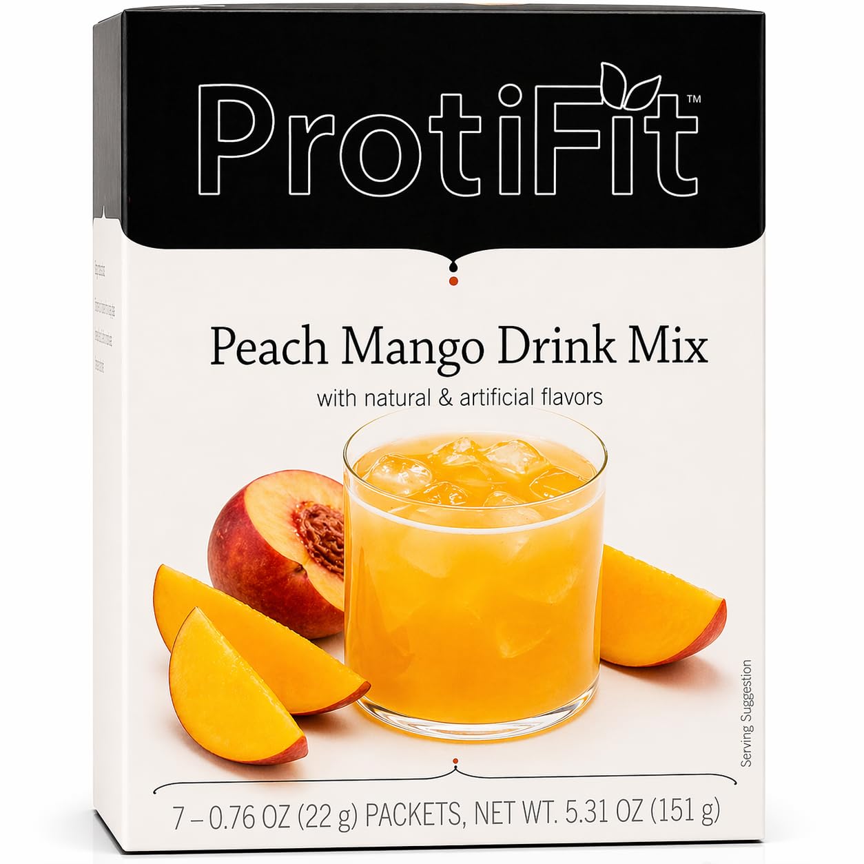 ProtiFit Bebida proteica em pó sabor pêssego e manga, 15 g de proteína, 7 sachês