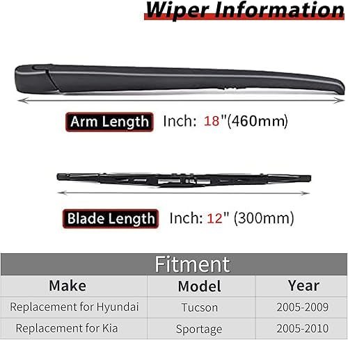 Vista 71 de Repuesto para Hyundai Tucson 2010-2015, juego de limpiaparabrisas trasero - OTUAYAUTO Factory OEM Style 988111H000