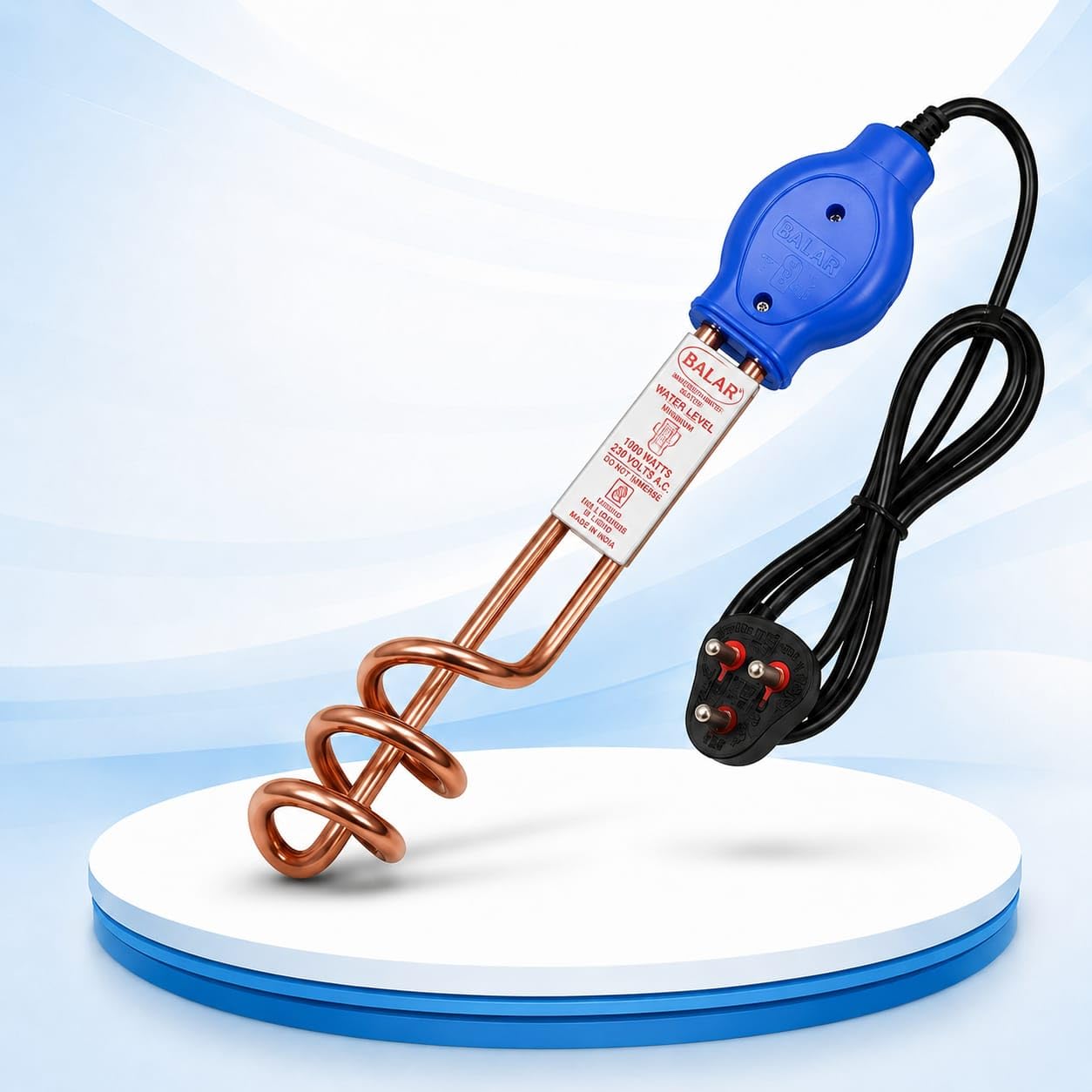 |Immersion water heater 1000W||Heavy copper element|With Bucket clip| ISI certified| Pin Moulded Plug| 3 pin top with,6 amp wire |Heating for Buckets,Bath,Kitchen & Home Use -1 pc pack-(1000w heater-picture-26
