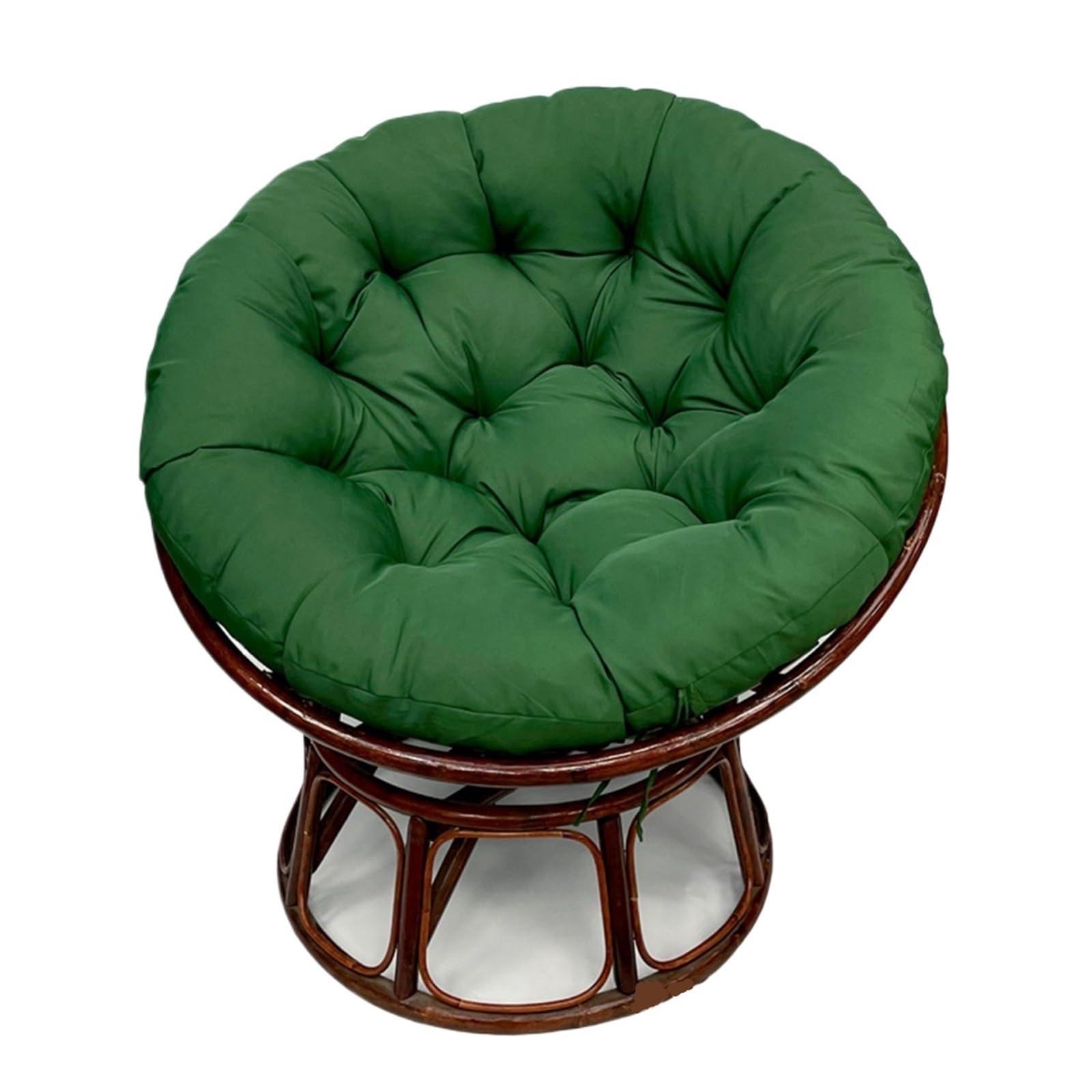 DLLDLGG Papasan Chair Cushion Only, Waterproof Fabric Outdoor Papasan Chair Cushion, Soft Thicken Egg Chair Cushion for Round Chair Swing Chair Patio(Green,32 * 32 in)