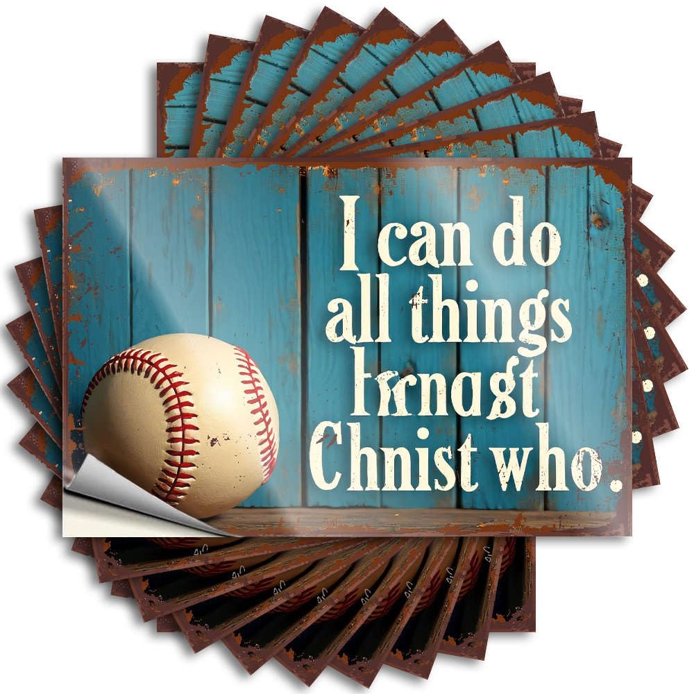 Decal - Retro Water Baseball with Motivational Quote On Rustic Background. for Beer Bedroom Accessories(6X9CM)