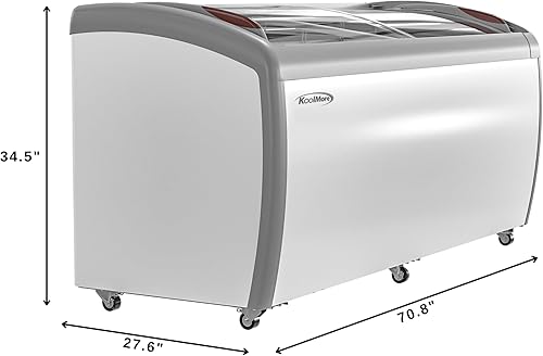 Miniatura 3 de KoolMore MCF-20C - Exhibidor comercial de helados con 6 cestas de almacenamiento y tapa deslizante transparente para tiendas convenientes