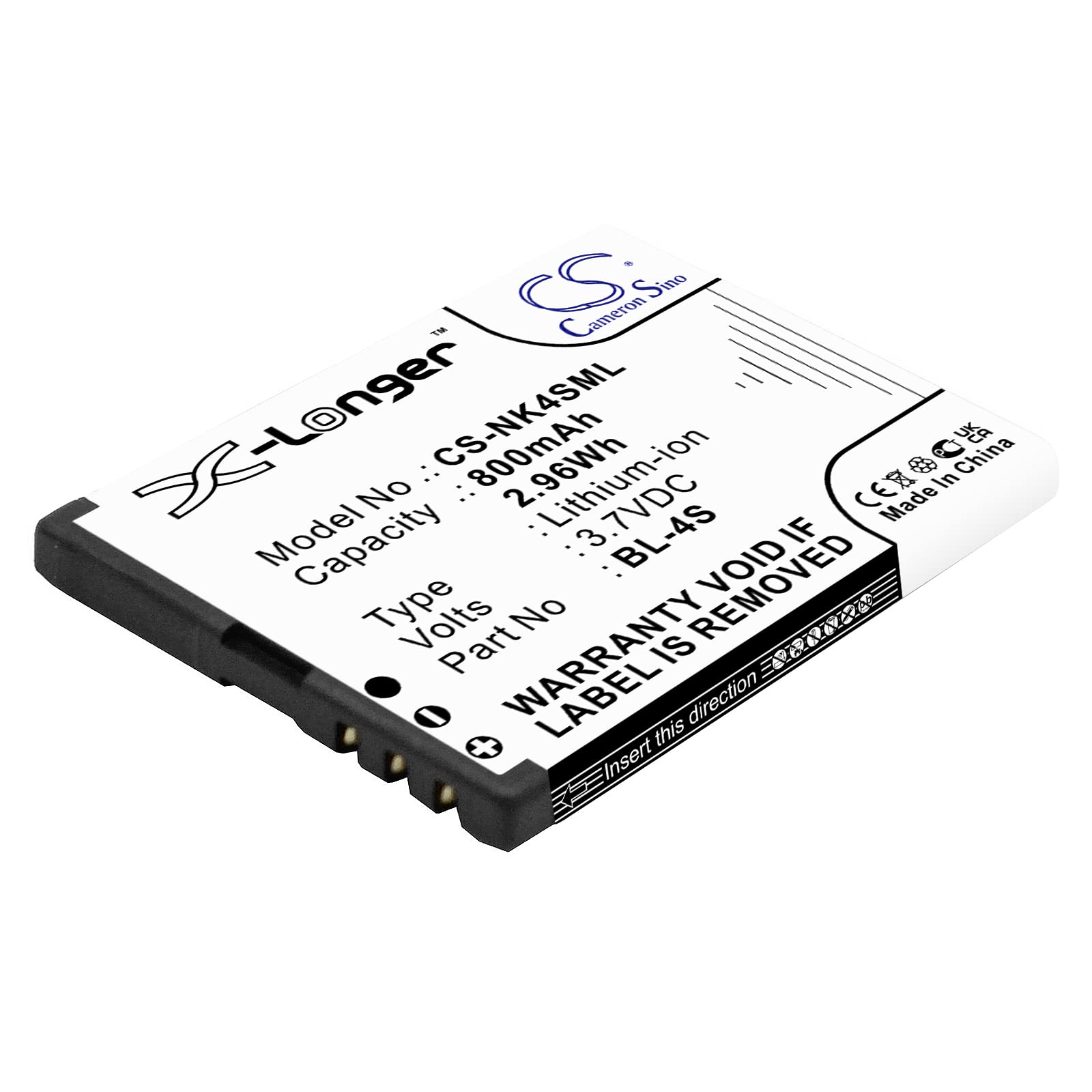 Cameron Sino Replacement for No'kia 2680 2680 Slide 2680S 3600 3600 Slide 3600S 3710 fold 7020 7100 Supernova 7610 7610 Supernova 7610S Battery 800mAh/3.7V