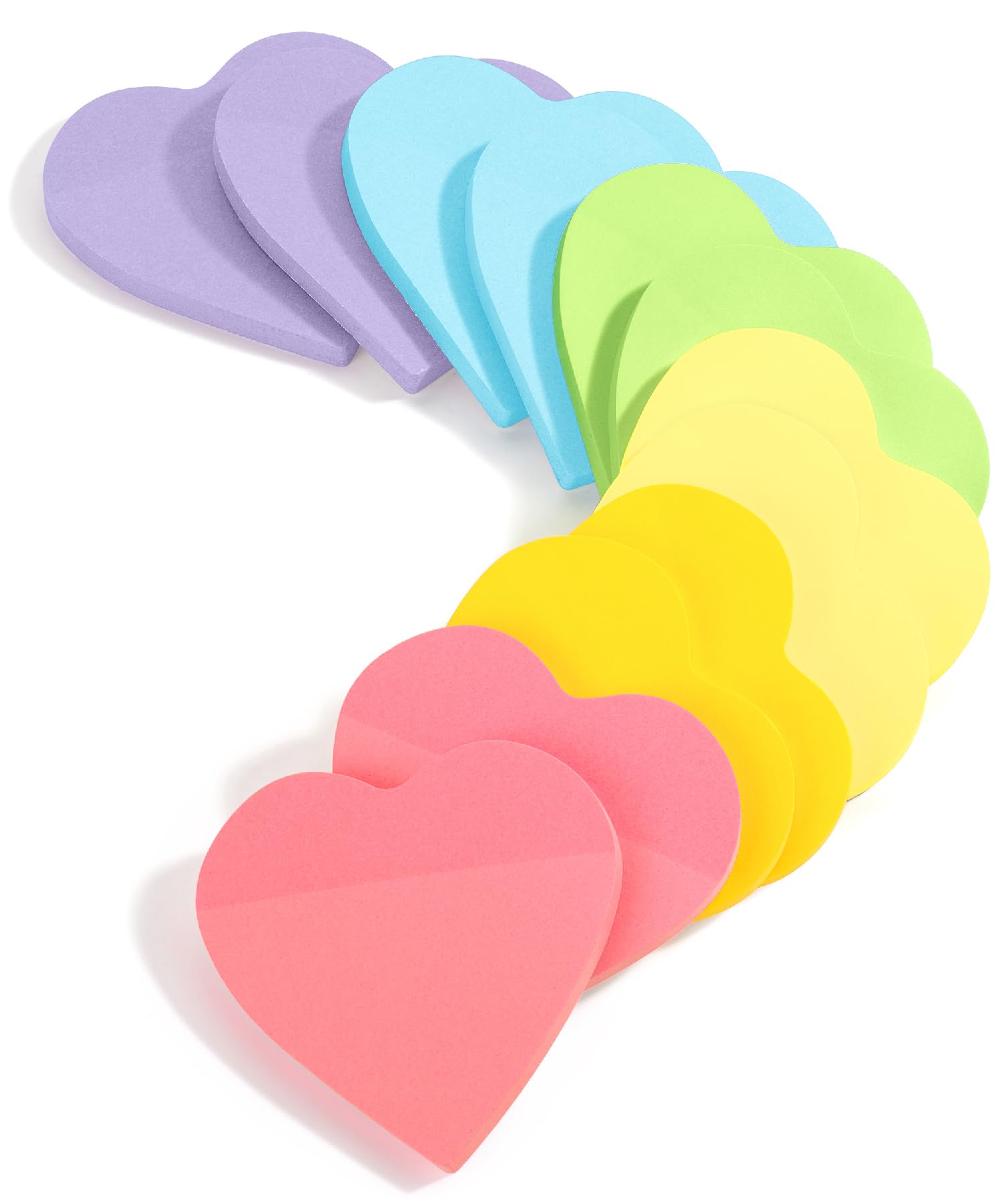 Mr. Pen Heart Shaped Sticky Notes, 12 Pads of 60 Sheets Each, Assorted Pastel Colors, Heart Shaped Note Pads, Ideal for Organization