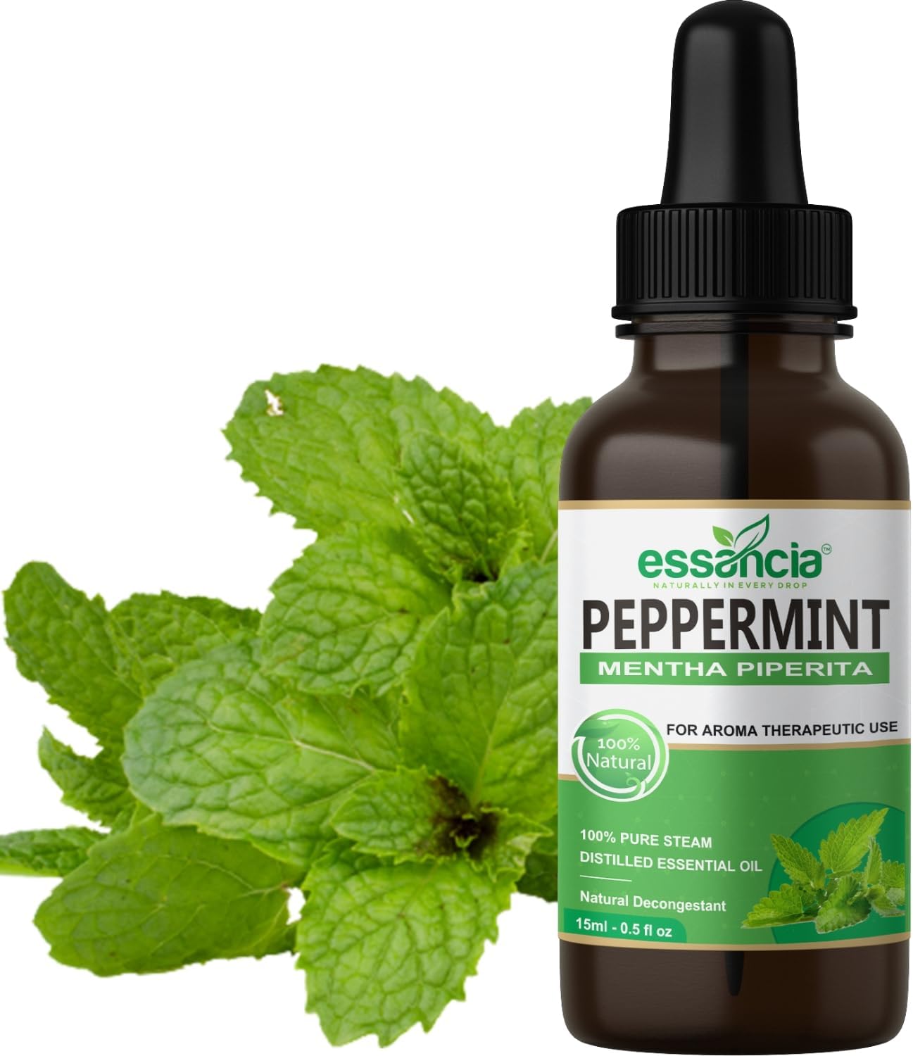 Peppermint Essential Oil, 100% Pure, 15ml Bottle for Aromatherapy and Homemade Products (15 ML)