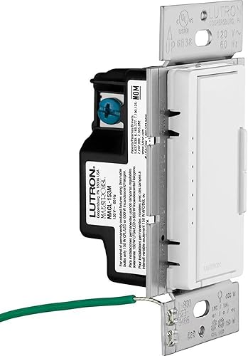 Miniatura 7 de Lutron Maestro LED - Kit de regulador digital para bombillas LED regulables halógenas e incandescentes 150 vatios multiubicación MACL-153M-RHW-WH