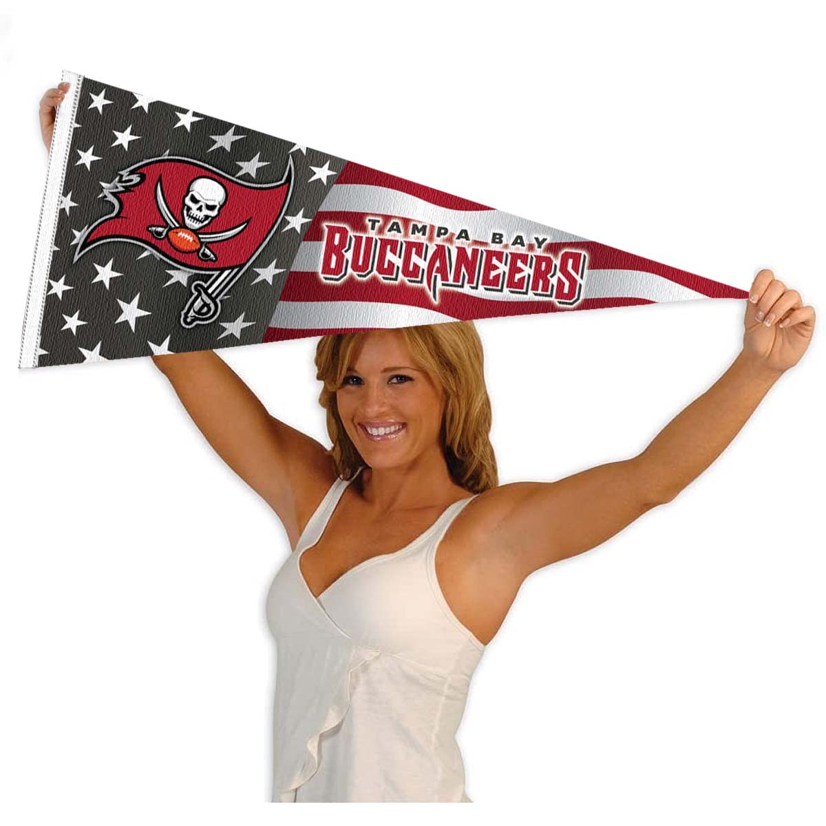 WinCraft Tampa Bay Buccaneers Nation USA Americana Stars and Stripes Pennant Banner Flag