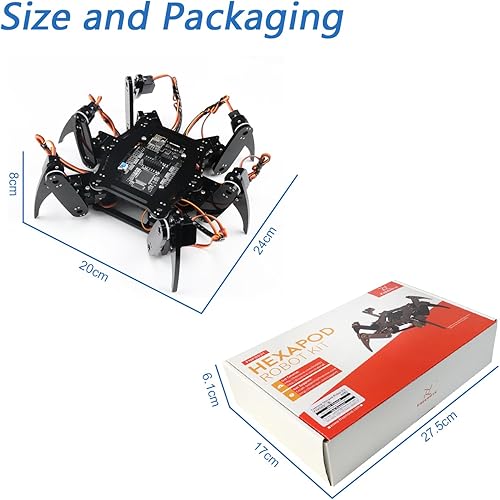 Miniatura 7 de Freenove Kit de robot hexápodo (compatible con Arduino IDE), torsión de arrastre para caminar, control remoto de aplicaciones, proyecto servo STEM