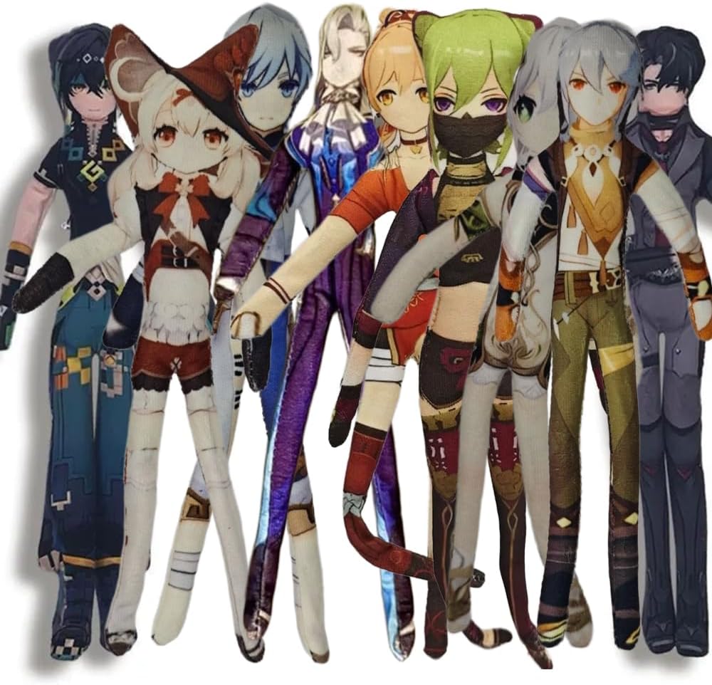 YLQANONG HuTao Pillow Figure Game Cartoon Nahida/Klee/Lumine/Yoimiya/Kaedehara Kazuha Twistable PillowsCute Anime Figures 11IN