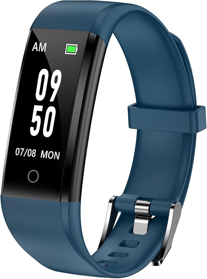 GRV Pulsera de Actividad Sin Bluetooth, Pulsera Actividad Inteligente No App con Impermeable IP68 Monitor de Sueño Podómetro Calorías Distancia para Niños Niñas, Mujer, Hombre (Azul)