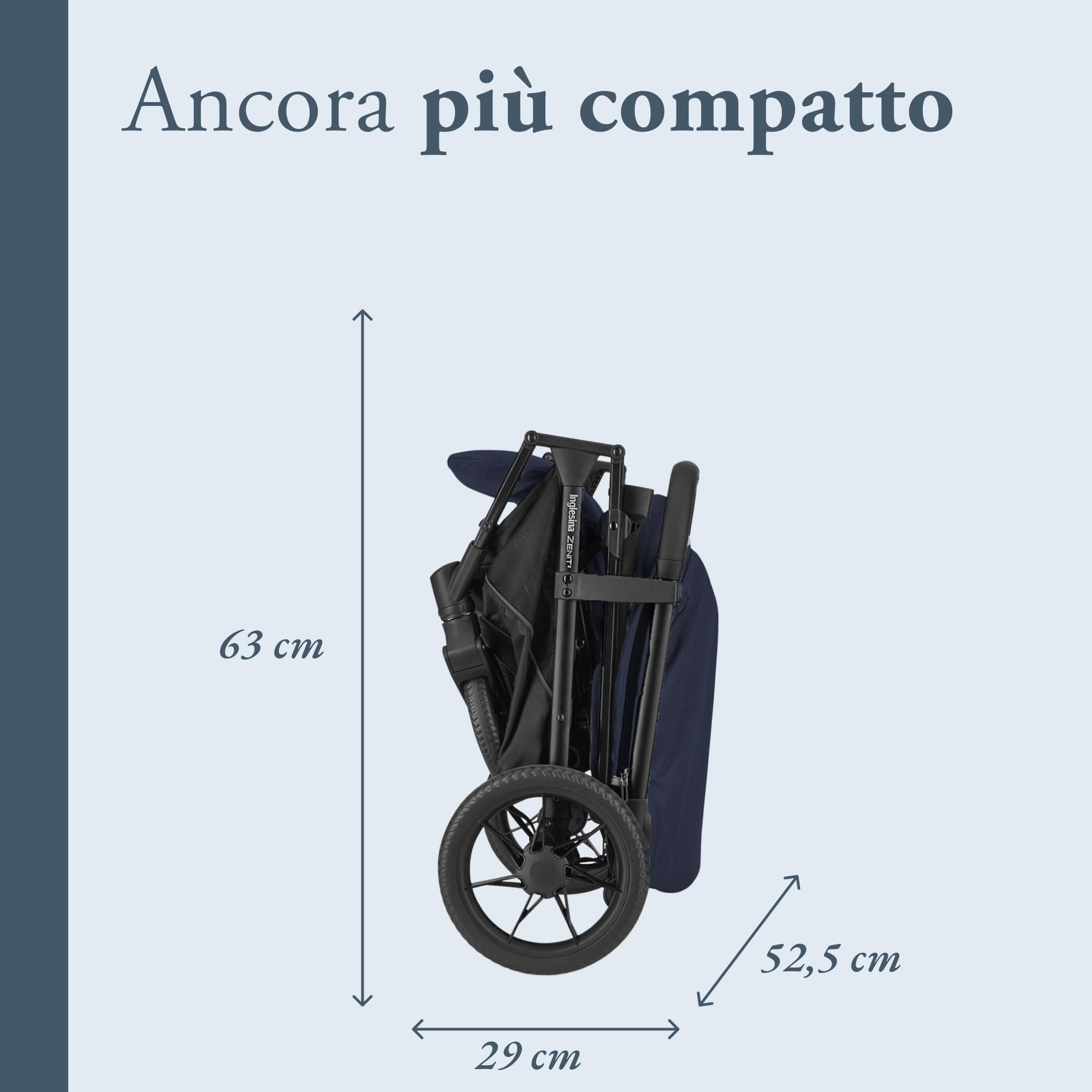 Inglesina Zenit 2 Passeggino, Polar Blue, Compatto e Leggero, Adatto fino a 22 kg, Schienale Reclinabile, Ruote con Sospensioni, Seduta Ampia, Esclusiva Amazon