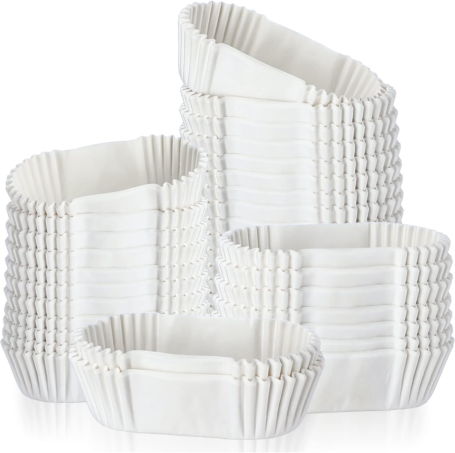 2000 Pieces Oval Cake Paper Tray Baking Cup White Cupcake Papers Mini Loaf Pan Liners Muffin Cups Paper Liners High Temperature Cake Cup Grease Proof Cupcake Liners for Cupcake Muffin Bread