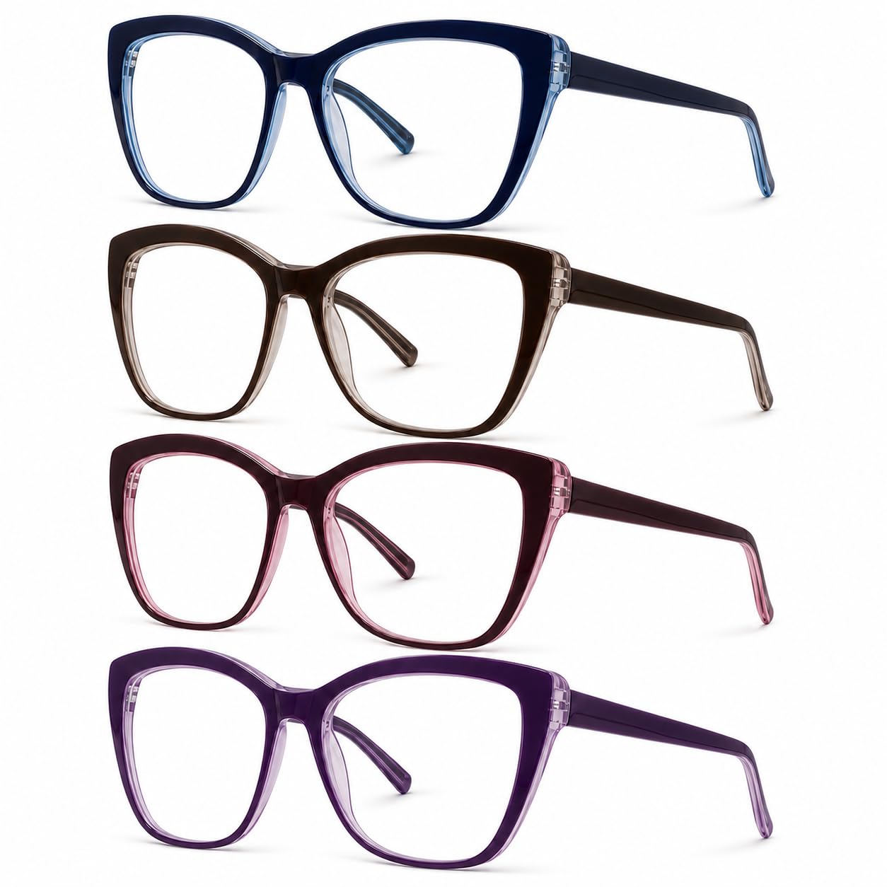 Photo 1 of 100 CLASSIC Cat Eye Reading Glasses - 4 Pack, Oversized, Spring Hinges