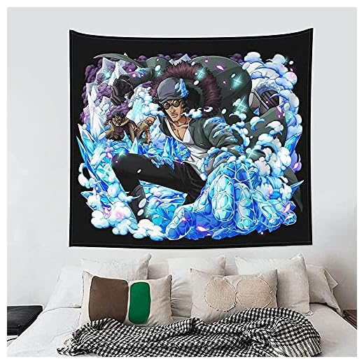 Anime One Piece Kuzan Gobeläng Vägghängande Konst Gobeläng Dekor för Barn Tonåringar Rum Bakgrund Poster Mode Heminredning 152 x 130 cm (60 x 51 tum)
