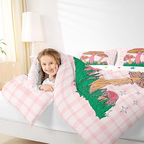 Miniatura 8 de Castle Fairy Juego de edredón de tamaño individual con plantas y animales salvajes, exótico, bohemio, loto misterioso, colección de cama suave,