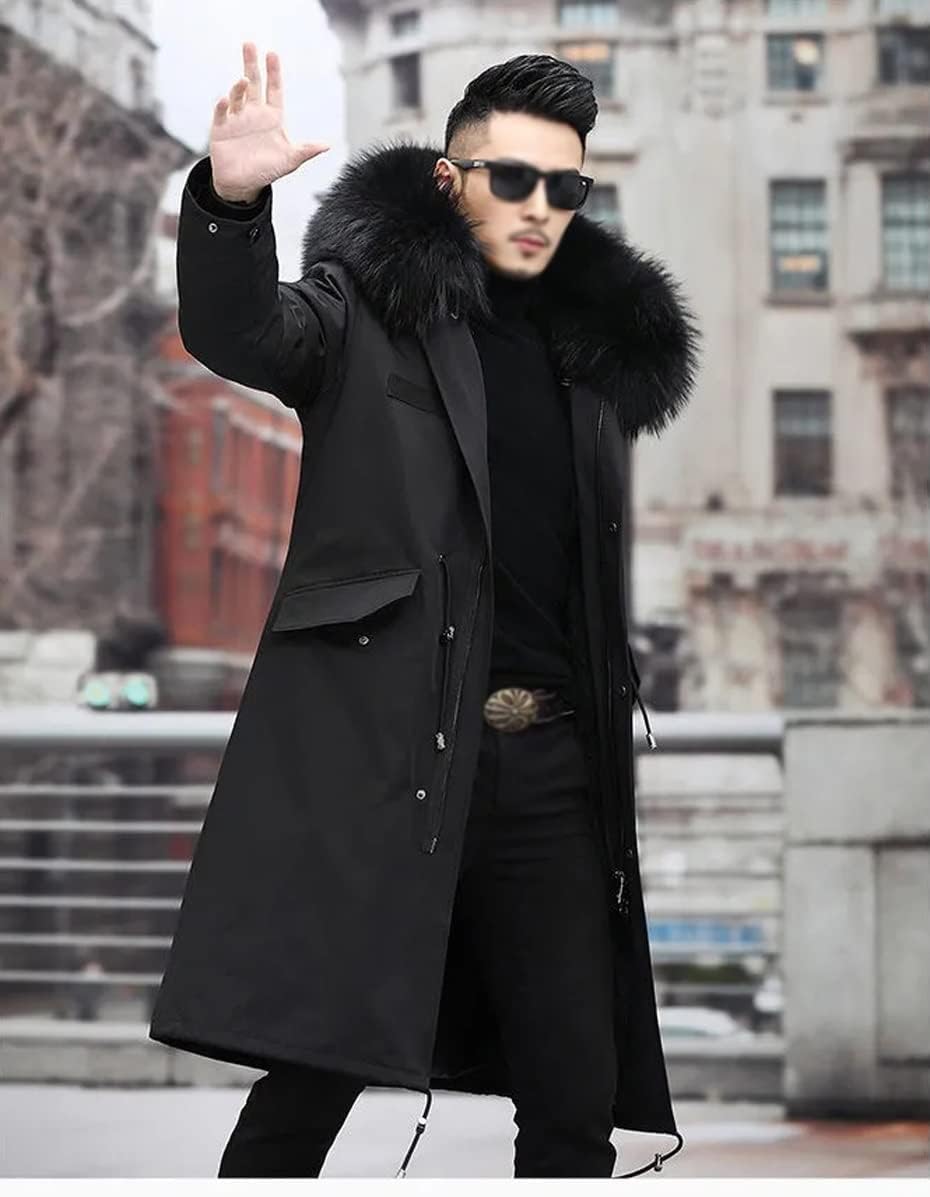 Men Suitable for Winter At Minus 30 Degrees Mens Pea Coat Detachable Liner Long Outerwear