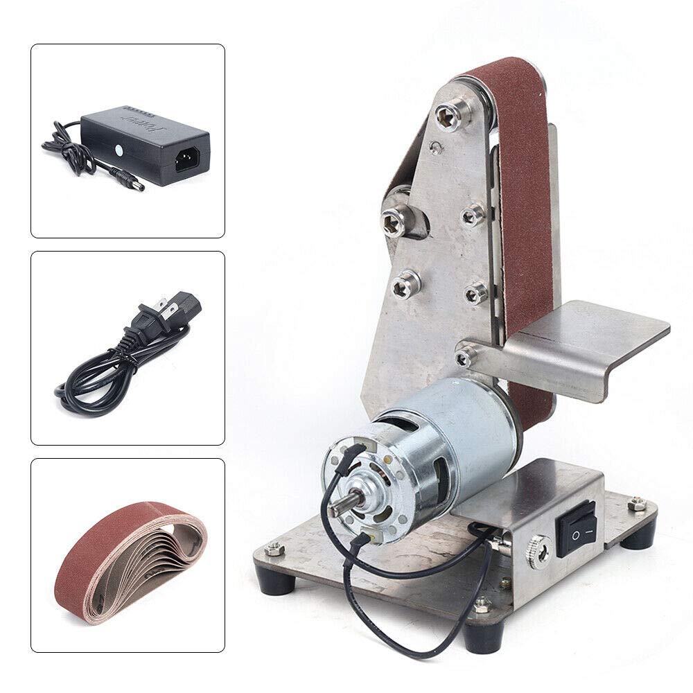 RanBB Mini Belt Sander, Multifunctional Polishing Grinding Machine Aluminum Alloy DIY Cutter Edges Sharpener (775 motor)