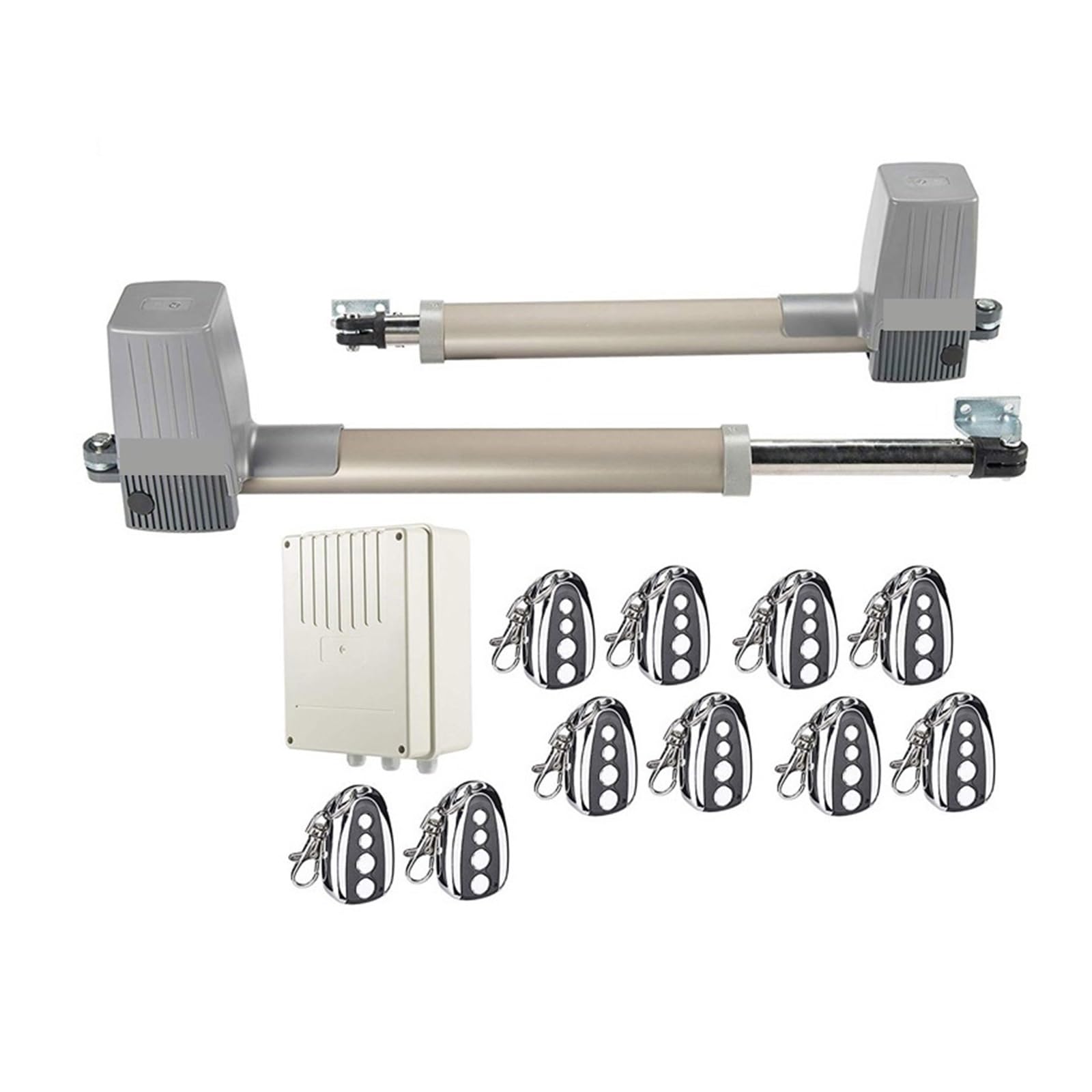 Rsgxlfqzvak Kit7 Automatic Gate Opener, Dc 300Kg 2.5Meter Double Arm Solar Gate Actuator Auto Swing Door Operator Electric 24Vdc Opener(Kit7)