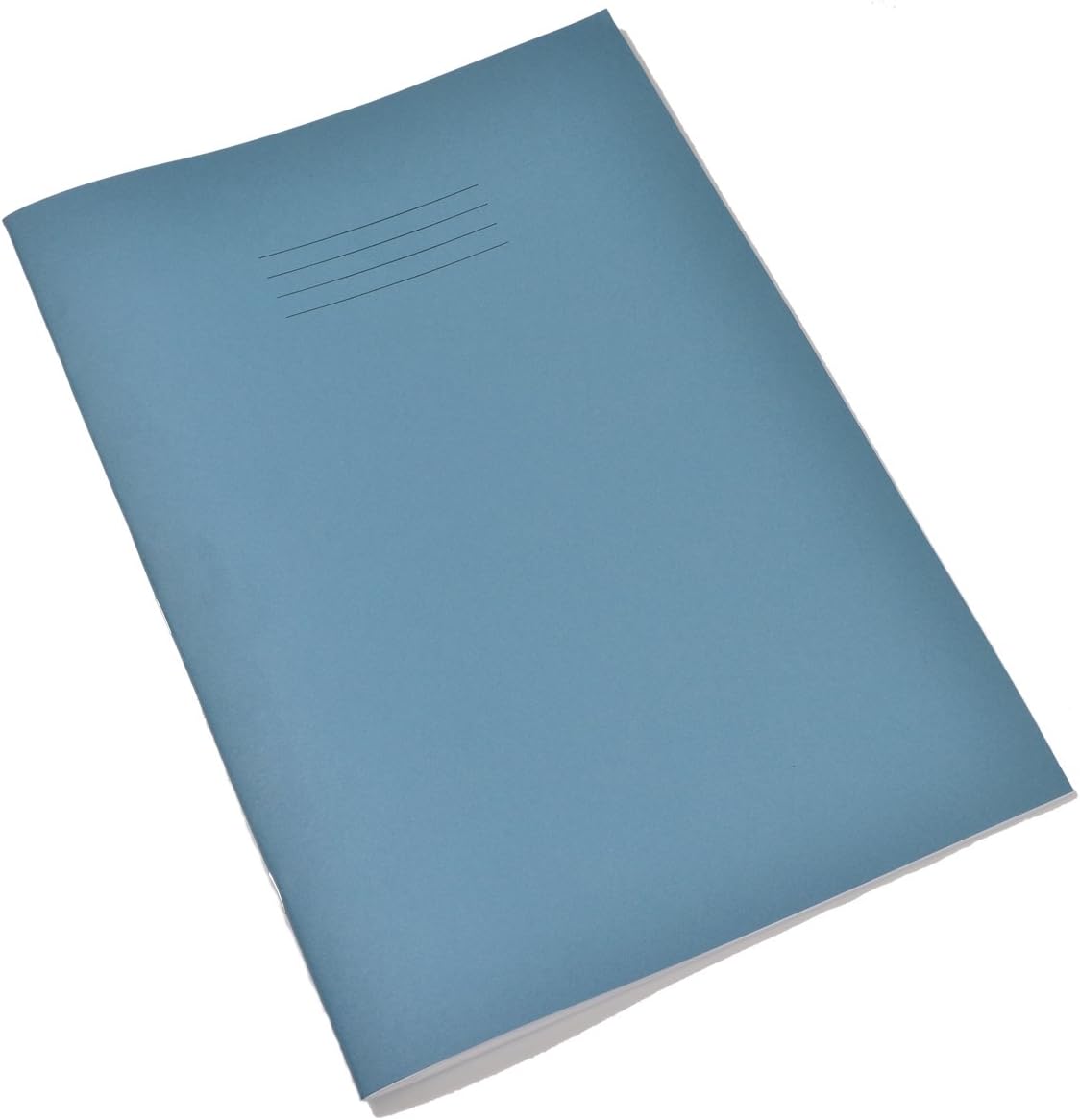 Rhino A4 Tinted Exercise Book, Light Blue Cover with Blue Coloured Paper, 10 Pack, 48 Page / 12mm Lined with Margin Dyslexia & SEN Notebook Aids & Resources