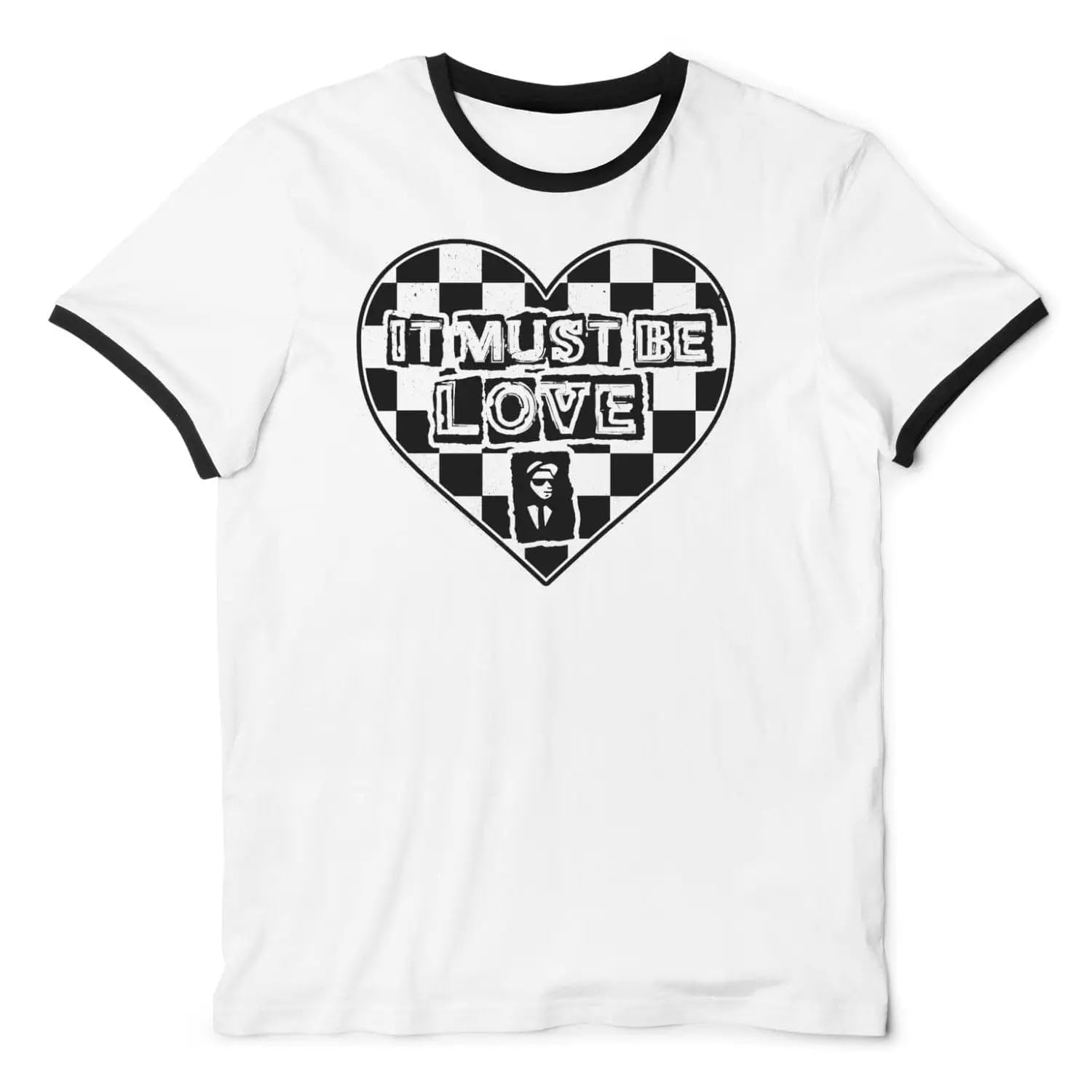 It Must Be Love Ska Music 2 Tone Madness Men's Contrast Ringer T-Shirt XL/White