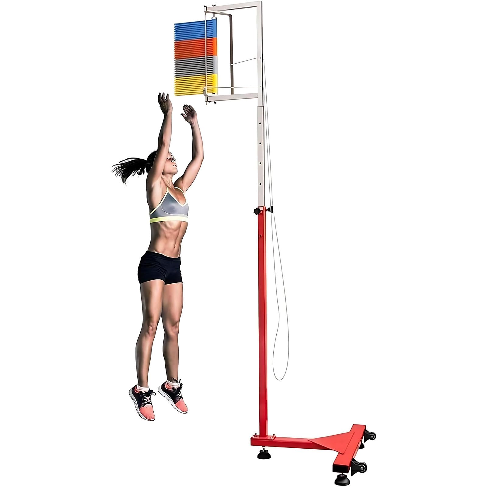 MIAOXIAOLONG Adjustable Vertical Jump Tester – Vertical Challenger Jump Tester&High Jump Training Equipment, Perfect for School Sports Day,Track&Field Practice,and Vertical Leap Development 1.7m~3.6m