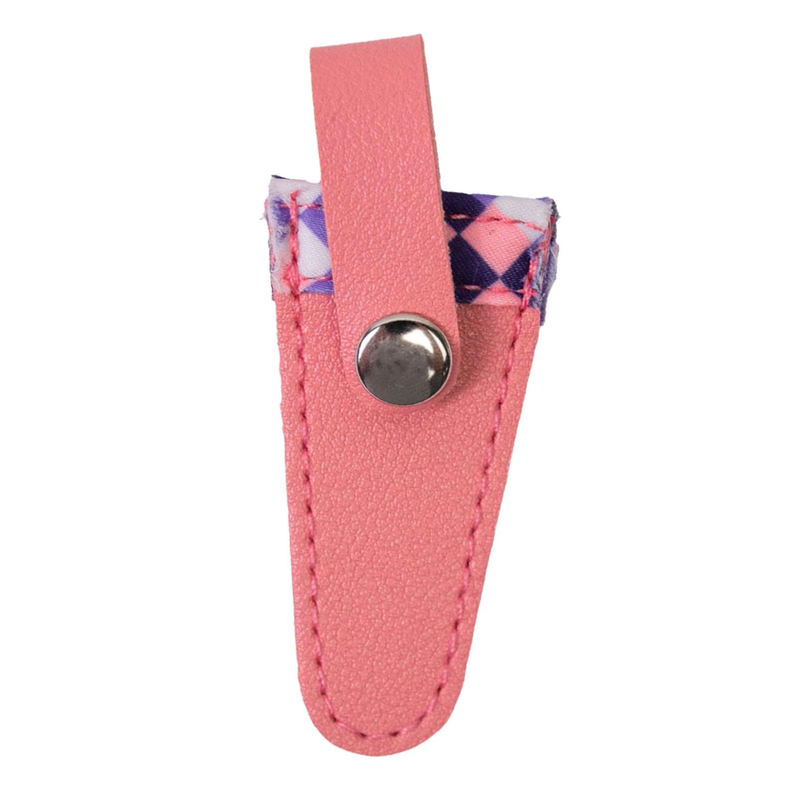 Nishiyuenyi Craft Scissor Sheath PU Leather Protective Sleeve 8x3cm Stylish Sewing Accessory Embroidery Scissors Storage Case for DIY, Pink