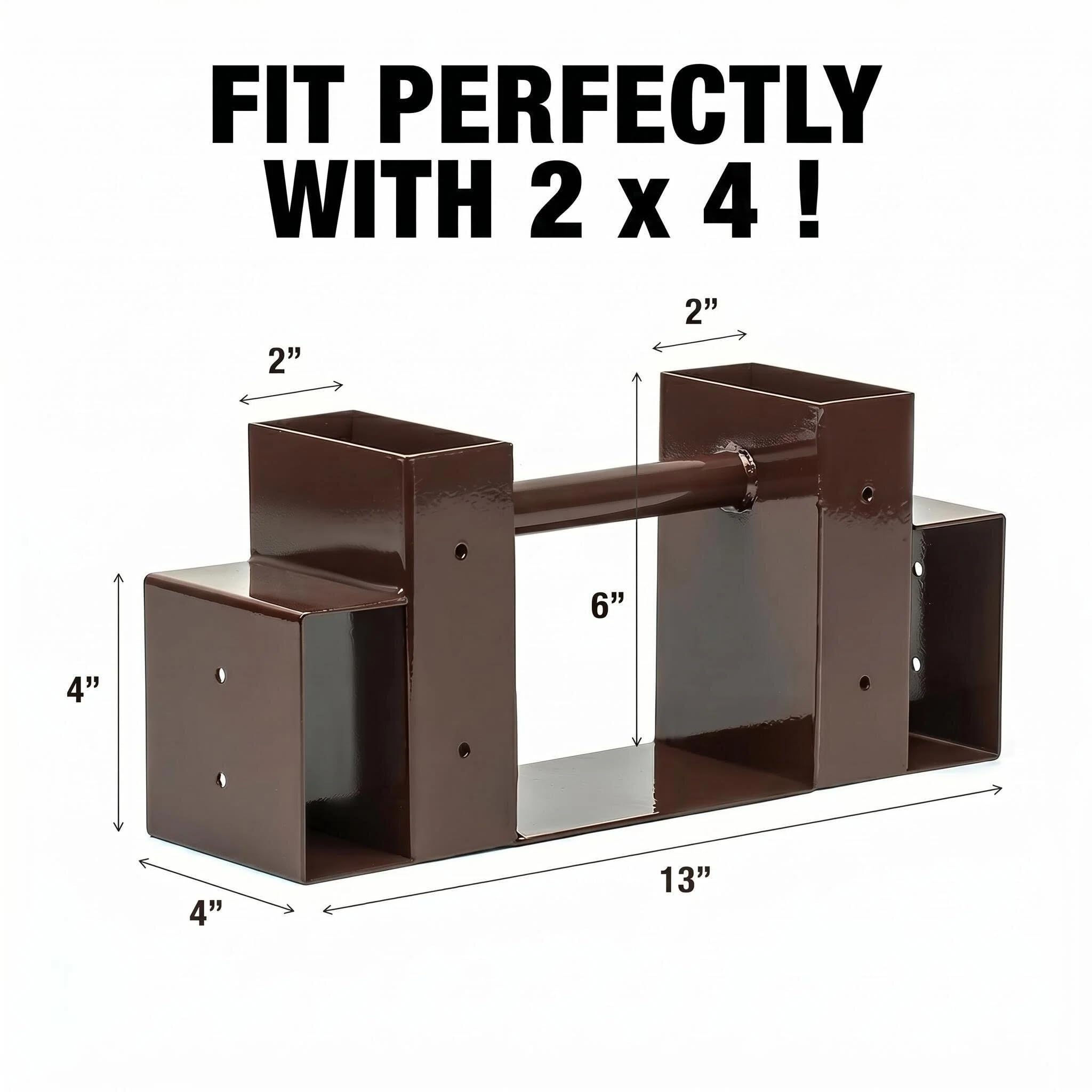 Heavy Duty Metal Firewood Rack Outdoor & Indoor Log Holder for Fireplace, Wood Storage Shelf with Drainage Holes, Rust Resistant Steel Firewood Stacker with Brackets, Steel Plates, Screws and Gloves - 3