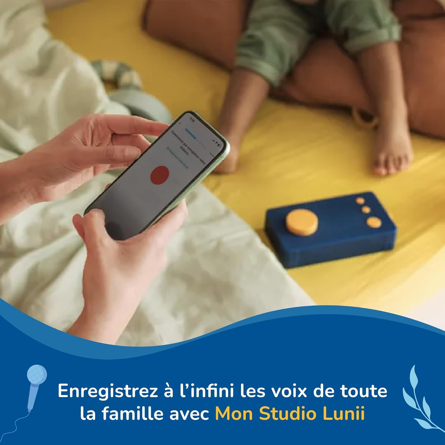 Lunii - La mia Fabbrica a Storie Edizione Limitata Ocean e Il Suo Casco Blu Abbinato - narratore per Bambini dai 3 agli 8 Anni - 13 Storie interattive Incluse 1:41 di ascolto - Storie Made in France