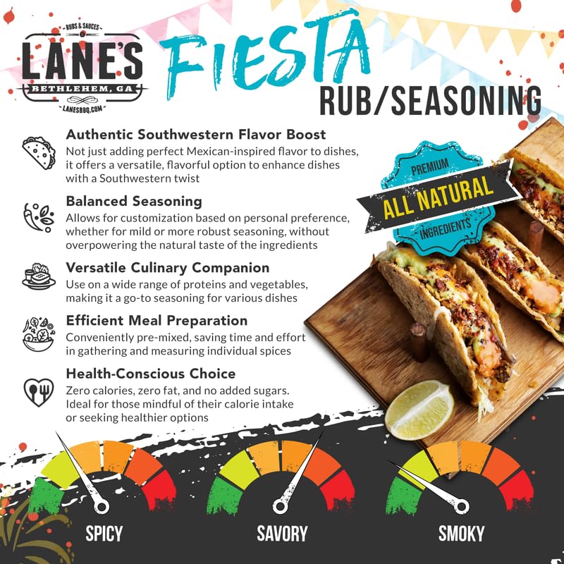 Miniatura 3 de Lane's Fiesta Taco - Mezcla de condimentos para tacos, condimento keto para tacos, condimento para tacos de pollo, suave, sin MSG, mezcla de