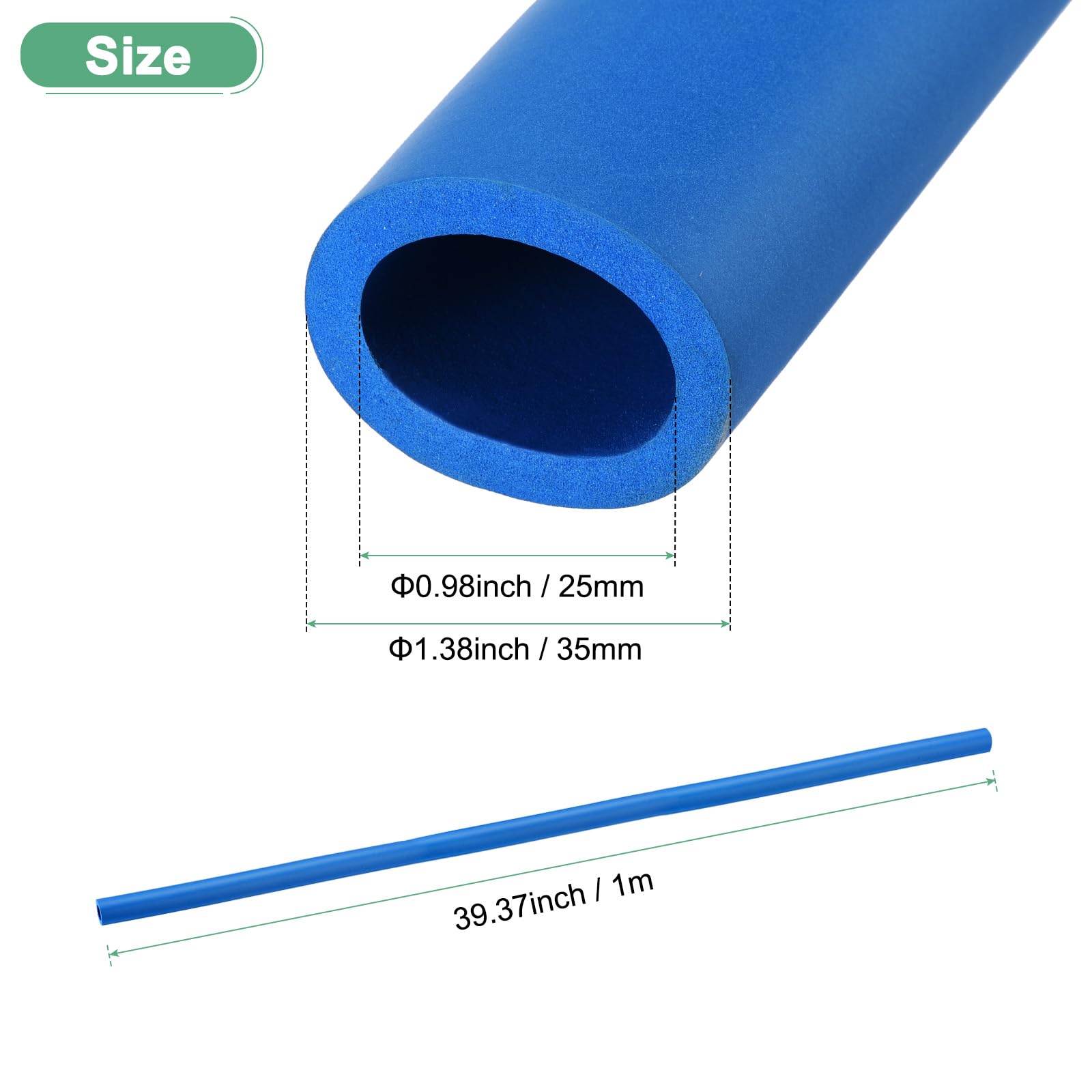 M METERXITY Pipe Insulation Foam Tube, 25mm 1" ID 35mm OD 3.3Ft 1m Length - Image 3