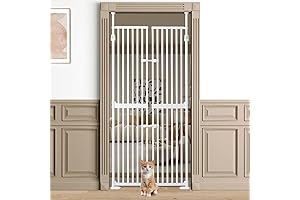 71'' Extra Tall Full Door Baby Gate for Pets (Cream White)