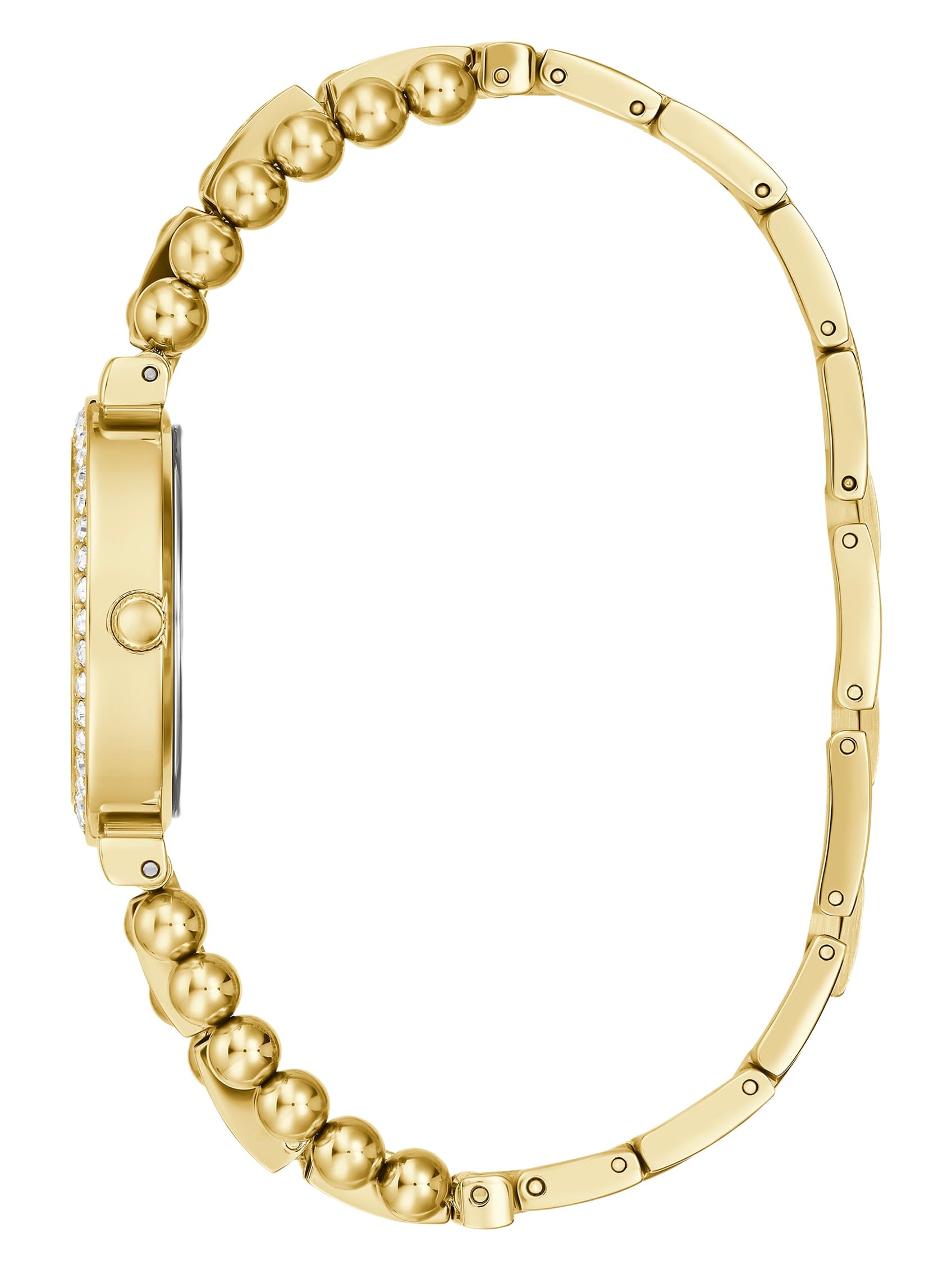 Guess US Women's Gold-Tone and Rhinestone Analog Watch, One