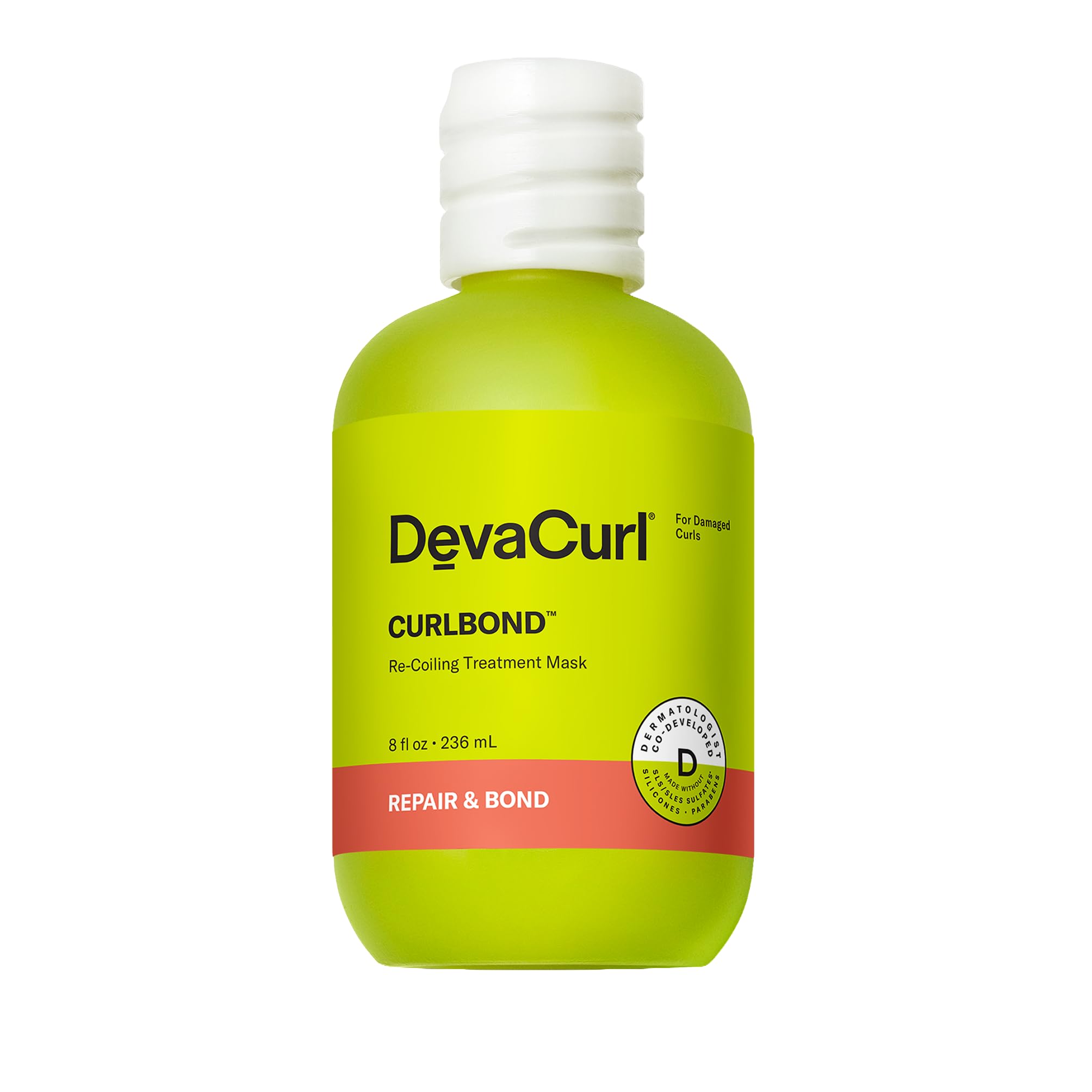 DevaCurl CurlBond Re-Coiling Treatment Mask | Helps Re-Link Broken Bonds | Improves Strength | Protects From Future Damage | All Curl Types CurlBond Mask | 8 fl oz