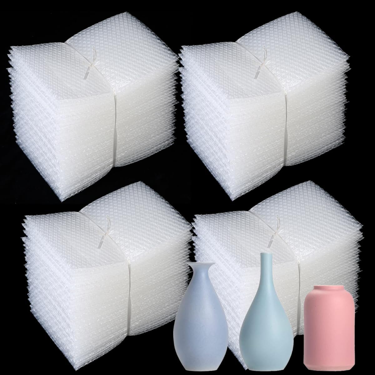 AYSUM 200pcs Bubble Pouches 5"x6",Clear Small Bubble Bags Double Walled Protective Cushioning Bags for Mailing, Shipping, Packaging, Storage and Moving