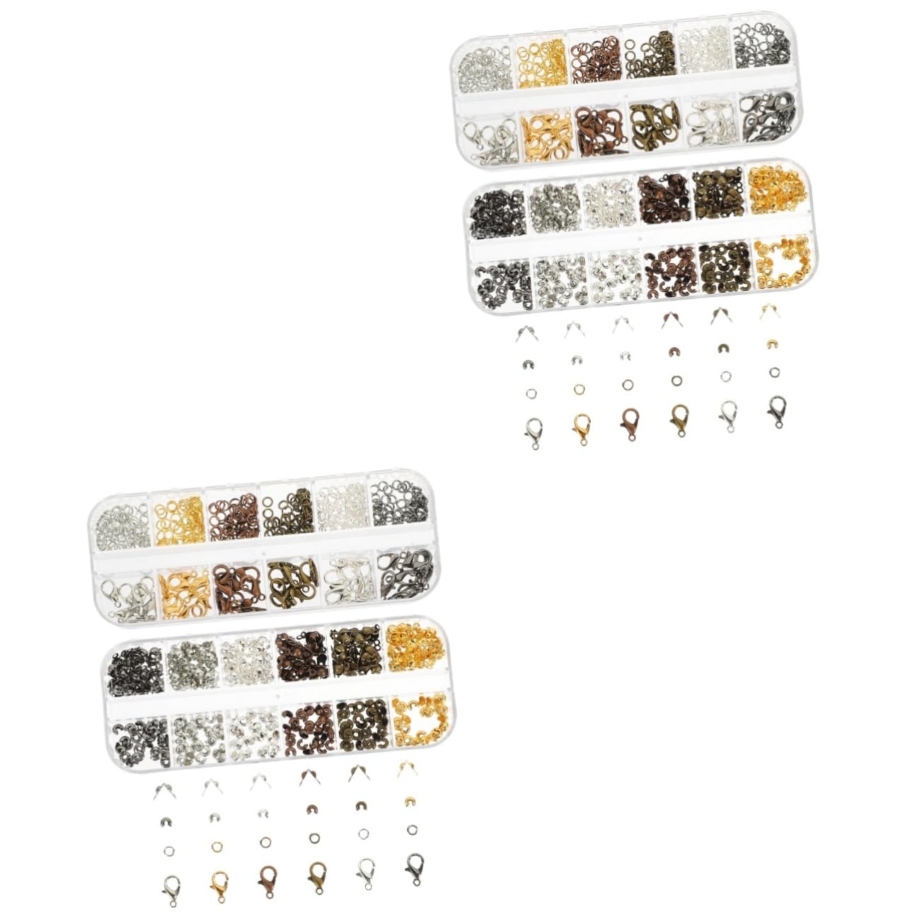 1564pezzi Creazione Gioielli Chiusure Moschettone e Anelli Aperti Per Accessori Per Collane e Braccialetti Diverse Colorazioni