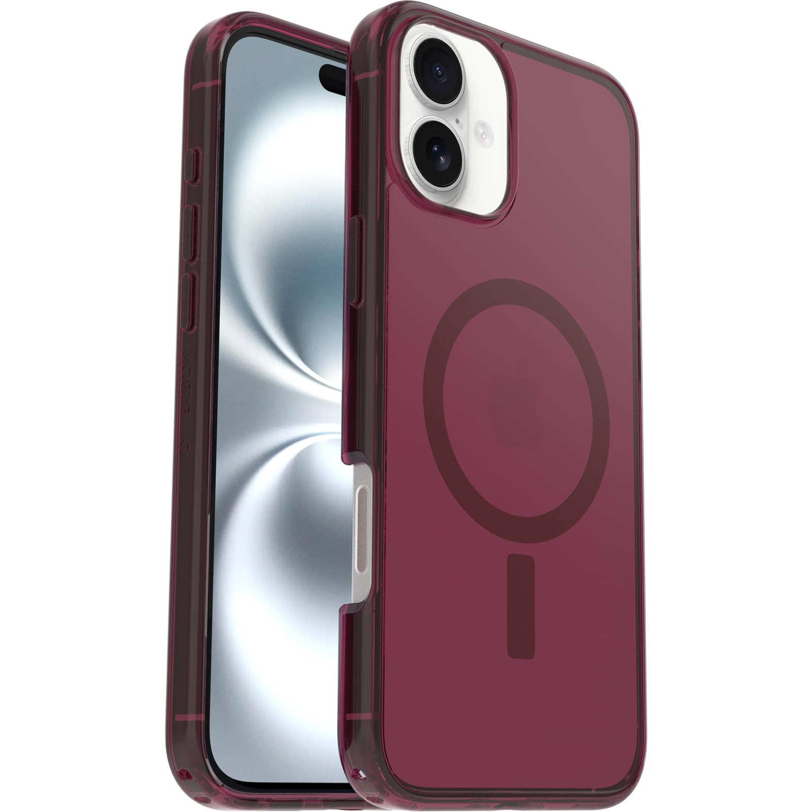 OtterBox Symmetry Clear MagSafe Hülle für iPhone 16 Plus, Rot