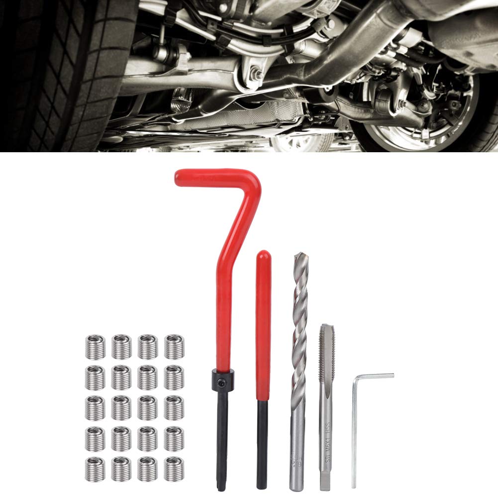 Inch Inserts & Kits 25Pcs M6 Threaded Inserts Repair Kit, Combination Tool Set Thread Coiled Wire Type Screw Repair Insert Multifunction