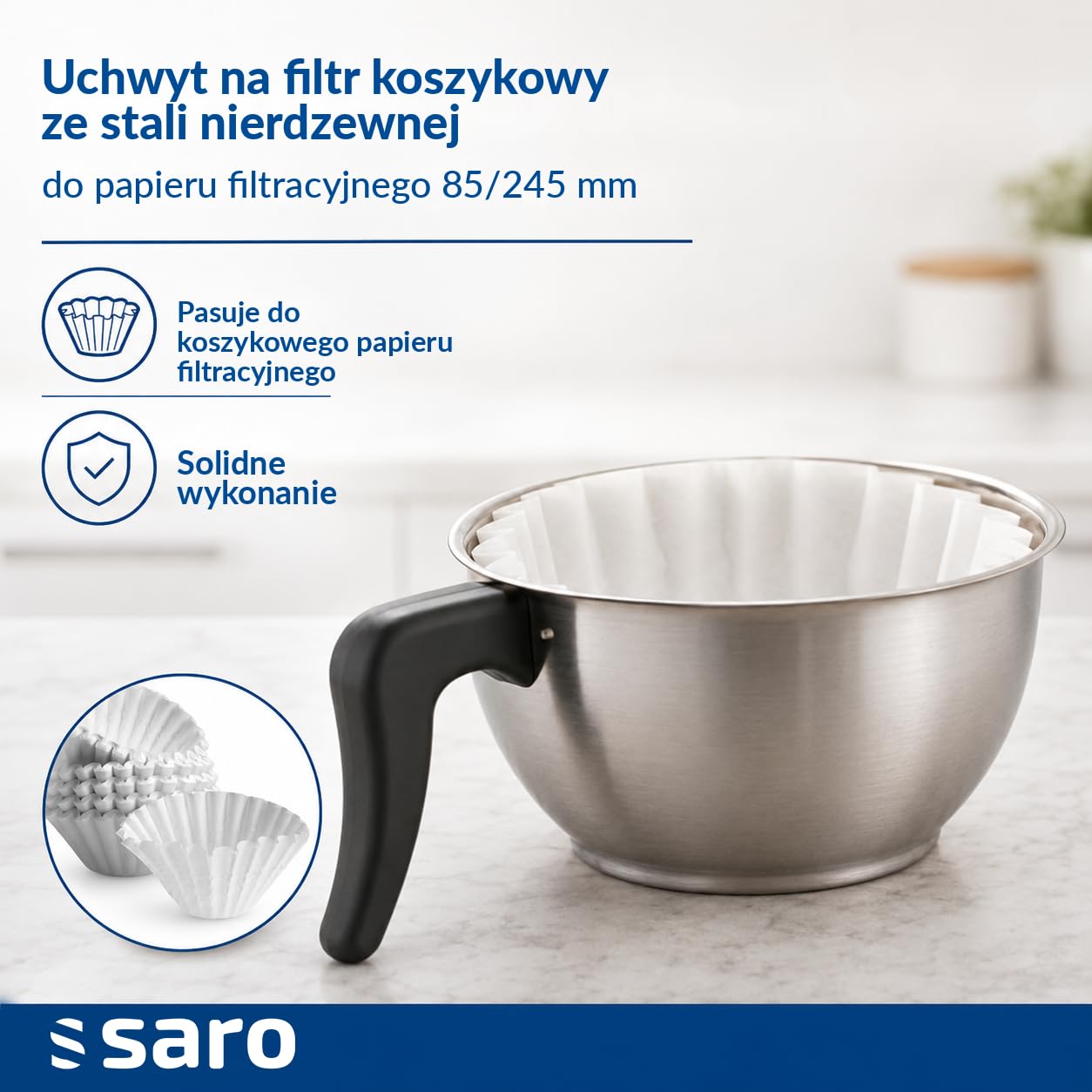 Saro 317-2085 SAROMICA THERMO 24 Ekspres do Kawy, 1900 W, 1,8 L, Srebrny