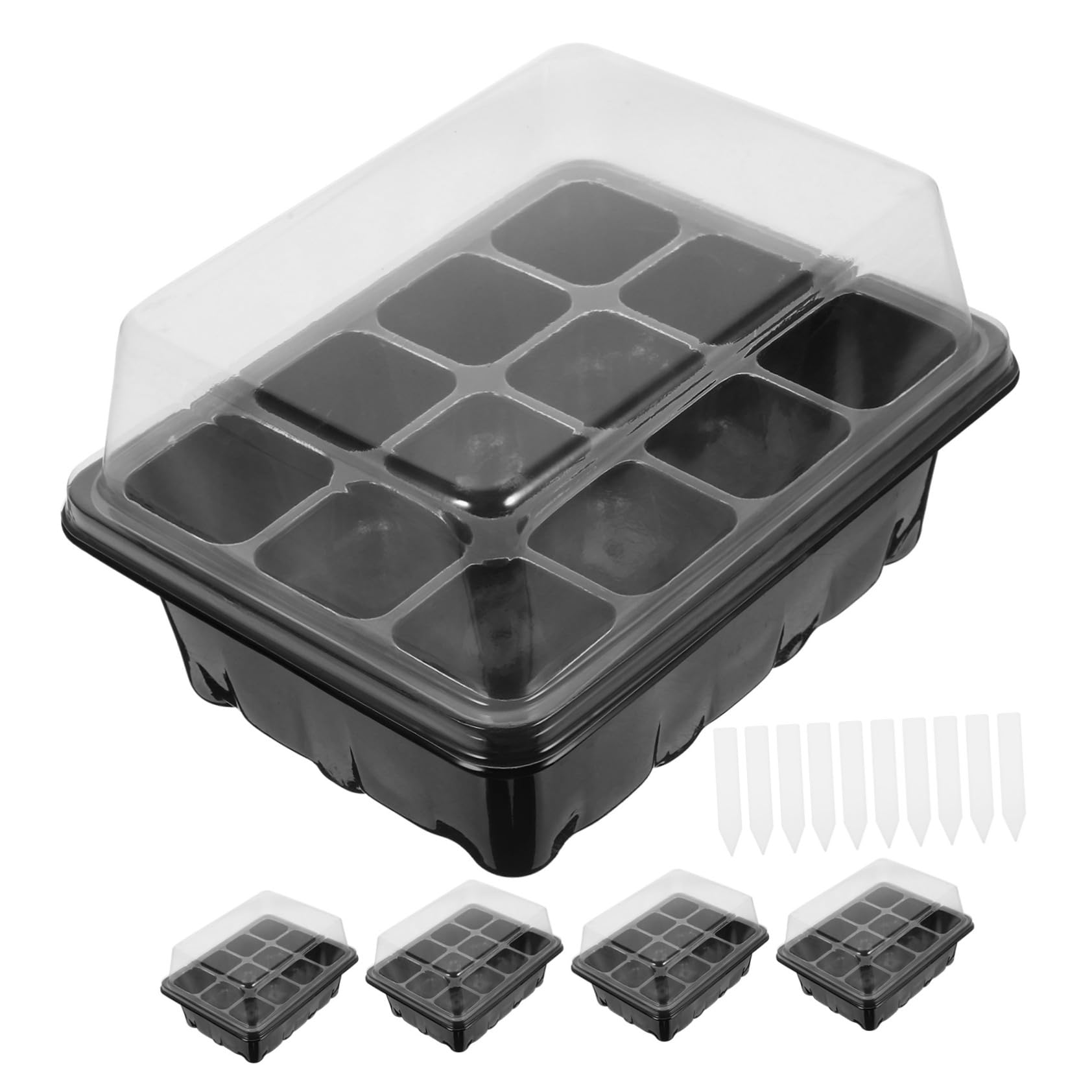 YARNOW 4 Juegos Caja De Plántulas Planta Semillas Kits De Cultivo De Micro Verduras Bandejas De Cultivo De Invernadero Bandeja De Siembra Bandeja De Maceta Bandeja De Germinación Inicio