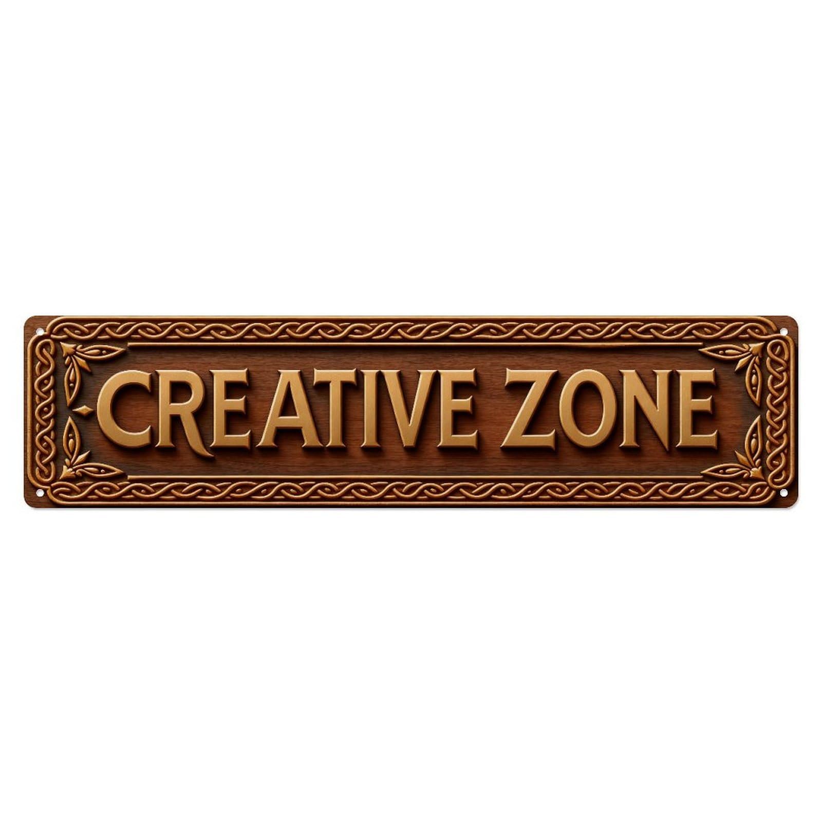 Creative Zone Wooden Style Sign Pattern Metal Tin Sign Plaque