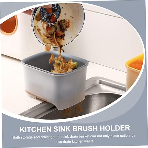 Miniatura 2 de Alipis Bandeja de baño de lavado de residuos para cesta de goteo de alimentos organizador de plástico desmontable gris con sobras organizador de