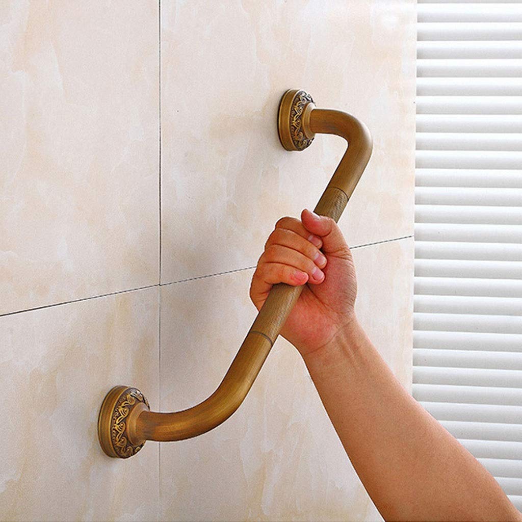 Maniglioni di Sicurezza per Bagno, corrimano per WC, Bagno, Hotel, Vasca da Bagno, ausili per la Vita Quotidiana, Tutto in Bronzo Antiscivolo, Anziano, Donna Incinta, disabile, Man