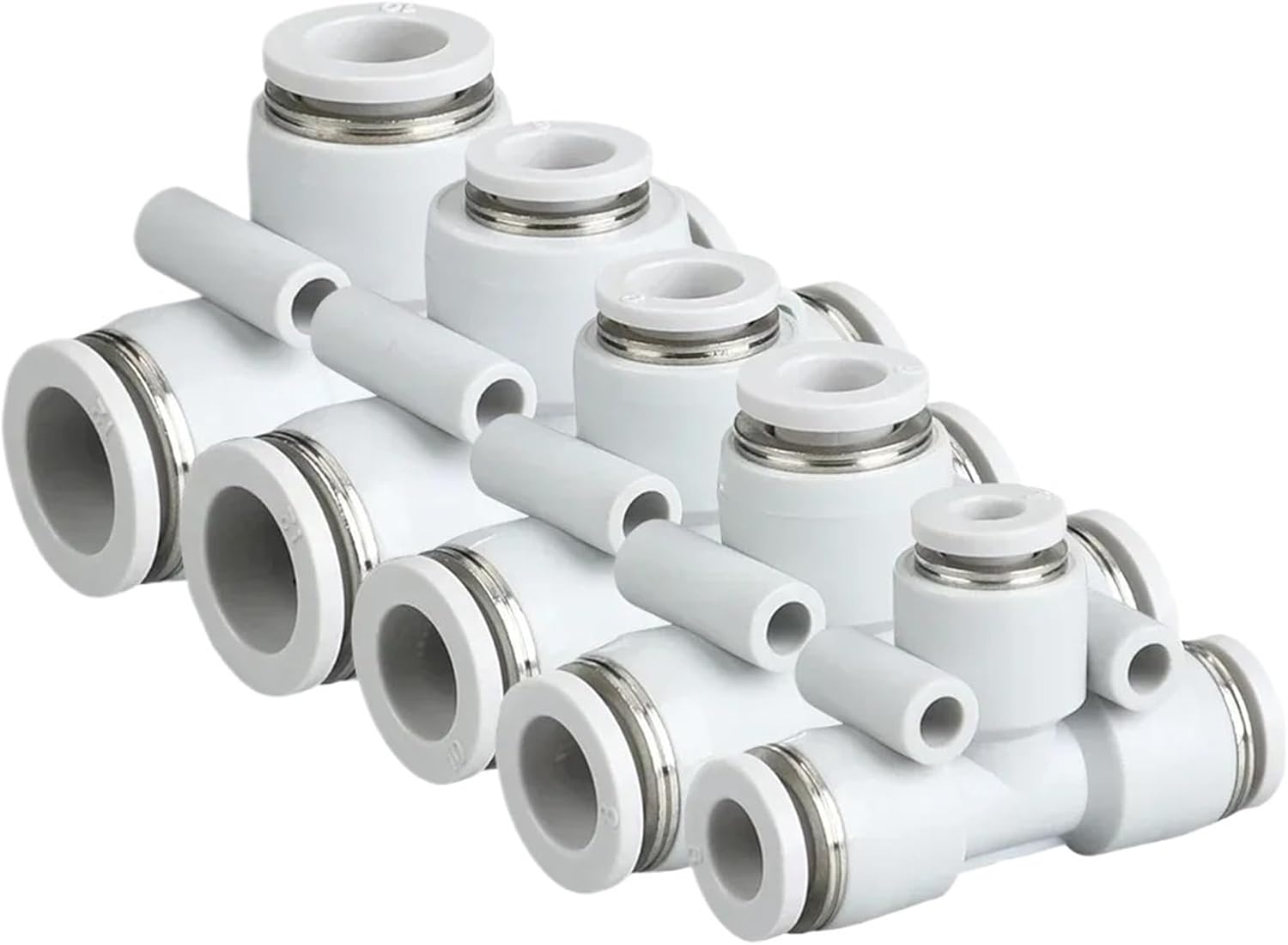 5 10pcs PEG 4mm 6mm Air Compressor Hose Tube Quick Release Push in Fitting Tee Pneumatic Pipe Connector Connection 8mm 10mm 12MM(PEG6-4-6,5pcs)